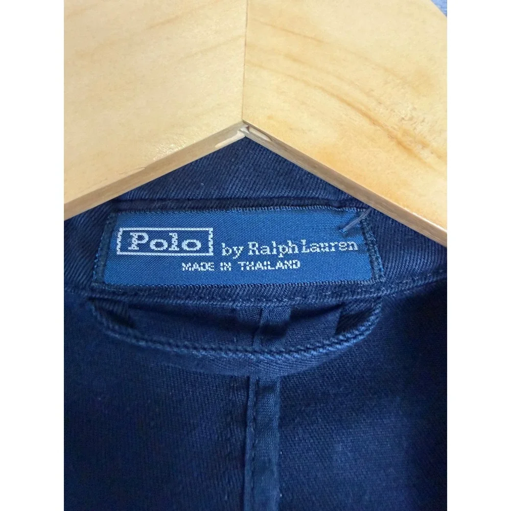 Polo Ralph Lauren Vintage Navy Blue Cotton Twill 3-Button Blazer Sport Coat M